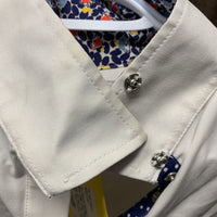 LS Show Sun Shirt, snap collar, Mesh Sleeves, 1/4 Snap Up *vgc, mnr stain, curled collar, seam puckers
