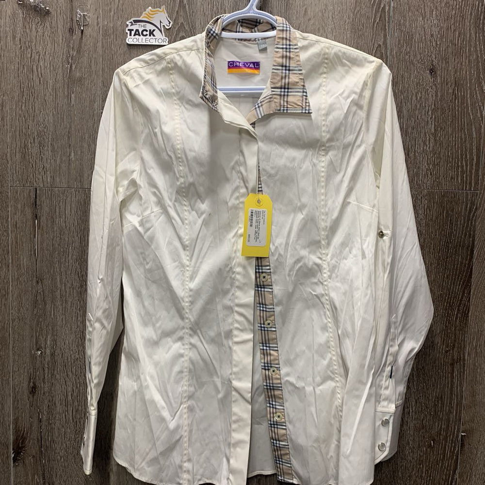 LS Show Shirt, Roll Up Sleeves, snap collar *vgc, crinkles, bubbled collar, older