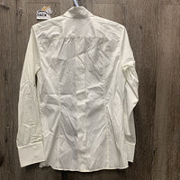 LS Show Shirt, Roll Up Sleeves, snap collar *vgc, crinkles, bubbled collar, older