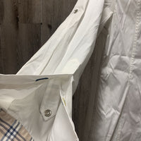 LS Show Shirt, Roll Up Sleeves, snap collar *vgc, crinkles, bubbled collar, older