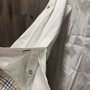 LS Show Shirt, Roll Up Sleeves, snap collar *vgc, crinkles, bubbled collar, older