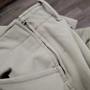 Hvy Side Zip Breeches *gc, older, stained seat & legs, pilly knees
