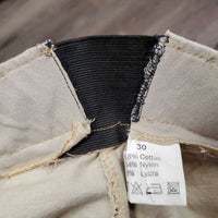 EuroSeat Breeches *gc, Elastic Waist Add On, seam puckers, mnr stain
