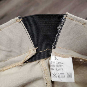 EuroSeat Breeches *gc, Elastic Waist Add On, seam puckers, mnr stain