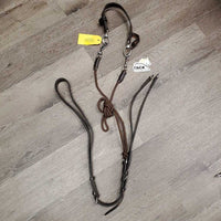 Nylon Cord, Leather De Gogue, Crown Piece *gc, mnr rubs, stains, chewed, dry, stiff, popped/snagged rope
