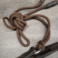 Nylon Cord, Leather De Gogue, Crown Piece *gc, mnr rubs, stains, chewed, dry, stiff, popped/snagged rope
