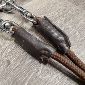 Nylon Cord, Leather De Gogue, Crown Piece *gc, mnr rubs, stains, chewed, dry, stiff, popped/snagged rope