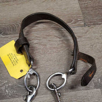 Nylon Cord, Leather De Gogue, Crown Piece *gc, mnr rubs, stains, chewed, dry, stiff, popped/snagged rope