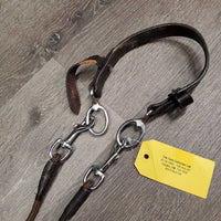 Nylon Cord, Leather De Gogue, Crown Piece *gc, mnr rubs, stains, chewed, dry, stiff, popped/snagged rope