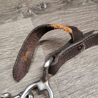 Nylon Cord, Leather De Gogue, Crown Piece *gc, mnr rubs, stains, chewed, dry, stiff, popped/snagged rope