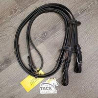 Thick Soft Plain Reins, Finger Stoppers, Buckles *vgc, mnr dirty & clean, creases