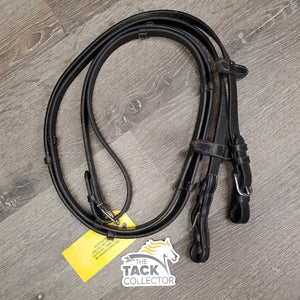 Thick Soft Plain Reins, Finger Stoppers, Buckles *vgc, mnr dirty & clean, creases