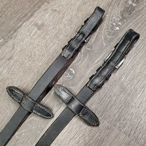 Thick Soft Plain Reins, Finger Stoppers, Buckles *vgc, mnr dirty & clean, creases