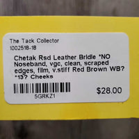 Rsd Leather Bridle *NO Noseband, vgc, clean, scraped edges, film, v.stiff
