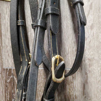 Rsd Padded Double Stitch Leather Bridle, Fancy Buckles *vgc, clean & dirty, stiff, xhole, NO Flash or Reins
