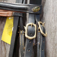 Rsd Padded Double Stitch Leather Bridle, Fancy Buckles *vgc, clean & dirty, stiff, xhole, NO Flash or Reins
