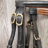 Rsd Padded Double Stitch Leather Bridle, Fancy Buckles *vgc, clean & dirty, stiff, xhole, NO Flash or Reins
