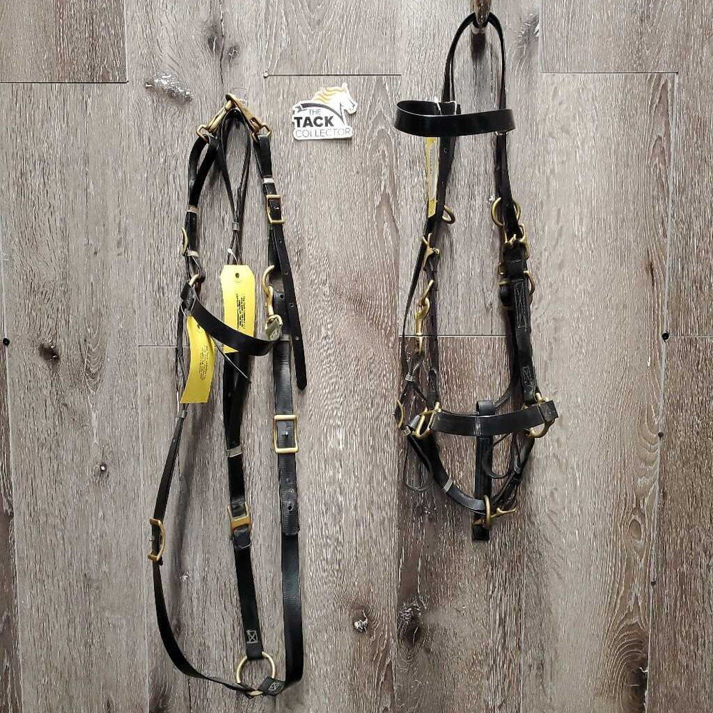 Light Biothane Endurance Trial Halter - Bridle, 2 Snap on Cheeks, Breastplate, Girth Attachment *vgc, dirt & film, older?, rust