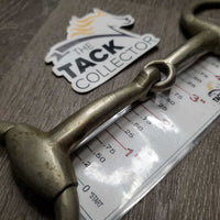 Thin Eggbutt Snaffle Bit *gc/fair, clean, chewed, scrapes, oxidized, loose joints, rubs, stains, older
