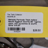 Thick hollow Mouth Eggbutt Snaffle Bit *vgc/xc, clean, mnr scratches & scuffs
