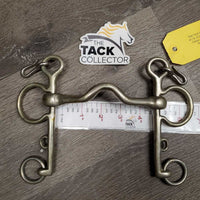 LS High Port Curved Mullen Mouth Bit, Hooks *vgc, clean, older, stains, rubs, oxidized spots, No Chain
