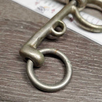 LS High Port Curved Mullen Mouth Bit, Hooks *vgc, clean, older, stains, rubs, oxidized spots, No Chain

