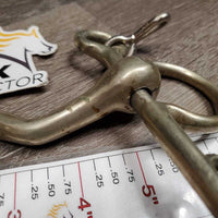 LS High Port Curved Mullen Mouth Bit, Hooks *vgc, clean, older, stains, rubs, oxidized spots, No Chain

