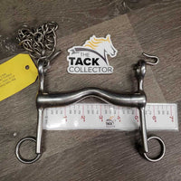 Thick SS Low Port WeyMouth Bit, chain *vgc, clean, mnr scratches, stains & residue