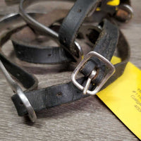 Pr POW Spurs, Soft Thick Leather Spur Straps *gc/fair, older, clean, chews, rust, residue, xholes