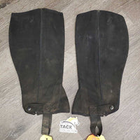 Pr Synthetic Half Chaps *fair, dirt, residue, peeling, cracking, stains, older
