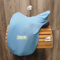 18.5 Adj *Black Gullet - Med In Wintec Isabell Dressage Saddle, Med Front Velcro Blocks, Blue Wintec Cover, CAIR Panels, Front & Rear Gusset Panels, Flaps: 17"L x 12"W Serial #: W1P 13 03 04 14-46DR