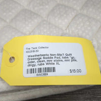 Non-Slip? Quilt Dressage Saddle Pad, tabs *gc, older, clean, mnr stains, mnr pills, dingy, rubs
