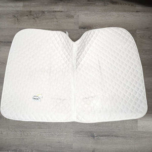 Non-Slip? Quilt Dressage Saddle Pad, tabs *gc, older, clean, mnr stains, mnr pills, dingy, rubs