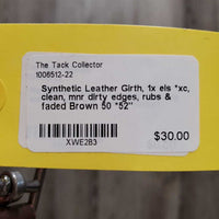 Synthetic Leather Girth, 1x els *xc, clean, mnr dirty edges, rubs & faded