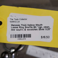 Thick Hollow Mouth Loose Ring Snaffle Bit *vgc, clean, mnr scuffs & scratches
