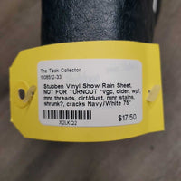 Vinyl Show Rain Sheet, NOT FOR TURNOUT *vgc, older, wpf, mnr threads, dirt/dust, mnr stains, shrunk?, cracks

