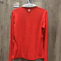 LS Shirt, 1/4 Button Up, "Olympic Rings" *vgc, mnr snags & dingy collar, seam rubs & frays