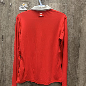 LS Shirt, 1/4 Button Up, "Olympic Rings" *vgc, mnr snags & dingy collar, seam rubs & frays