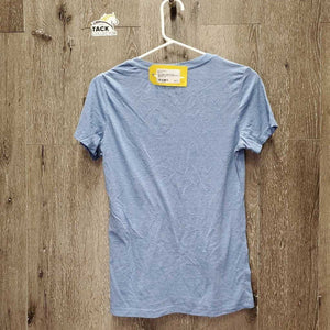 SS V Neck T Shirt "Spruce Meadows" *gc, pilly, faded, peeled? logo