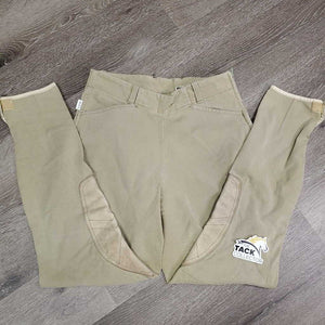 Hvy Side Zip Breeches, Leather Knees *gc, faded seams, seat: stretched & discolored, stains, mnr snag