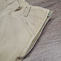 Hvy Side Zip Breeches, Leather Knees *gc, faded seams, seat: stretched & discolored, stains, mnr snag