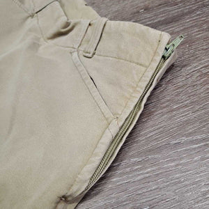Hvy Side Zip Breeches, Leather Knees *gc, faded seams, seat: stretched & discolored, stains, mnr snag