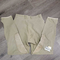 Hvy Side Zip Breeches, Leather Knees *gc, faded seams, seat: stretched & discolored, stains, mnr snag