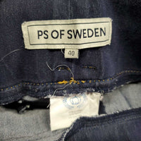 Sticky Full Seat Denim Breeches,Pull On *fair, v.stretched & puckered, hair, faded, seam puckers
