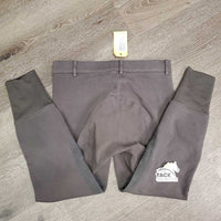 Hvy Cotton EuroSeat Breeches *fair, older, faded, stains, snags, thin/v.rubbed sesams, snags, discolored seat & legs
