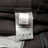 Hvy Cotton EuroSeat Breeches *fair, older, faded, stains, snags, thin/v.rubbed sesams, snags, discolored seat & legs
