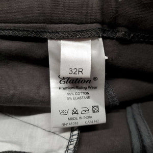 Hvy Cotton EuroSeat Breeches *fair, older, faded, stains, snags, thin/v.rubbed sesams, snags, discolored seat & legs