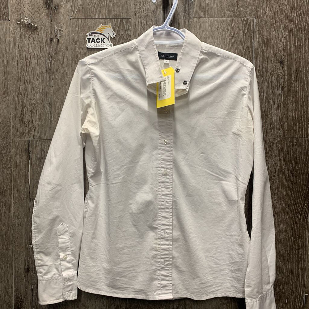 JUNIORS LS Show Shirt, snap collar *gc, mnr pit stains, crinkles, seam puckers