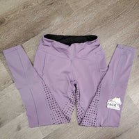 Light Fleece Lined Sticky Full Seat Riding Tight Breeches, Pull On, Thick Pockets *vgc, curled waist, mnr seam & pockets: rubs, pills & frays