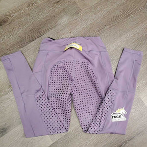 Light Fleece Lined Sticky Full Seat Riding Tight Breeches, Pull On, Thick Pockets *vgc, curled waist, mnr seam & pockets: rubs, pills & frays